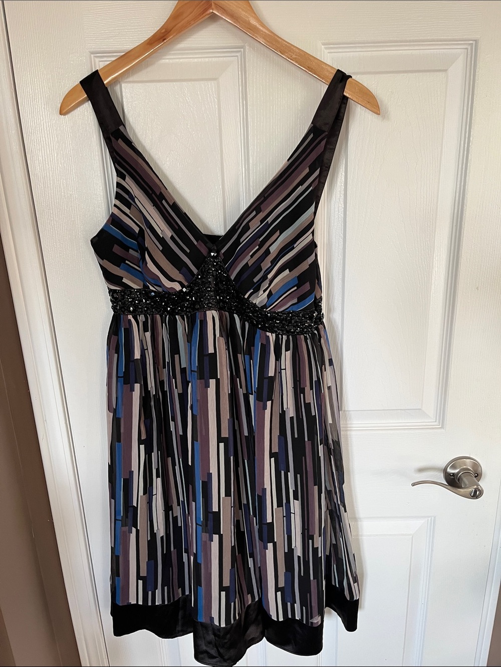 Multi-color beaded trim dress